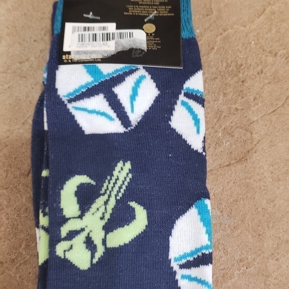 STAR wars mandalorian new crew socks 2 pair grogu storm trooper - Picture 3 of 7